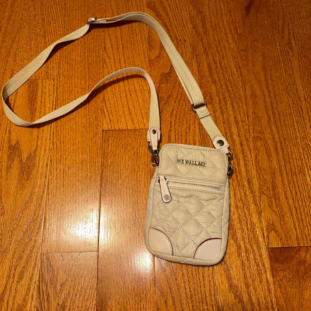 Beige Quilted Crossbody Bag